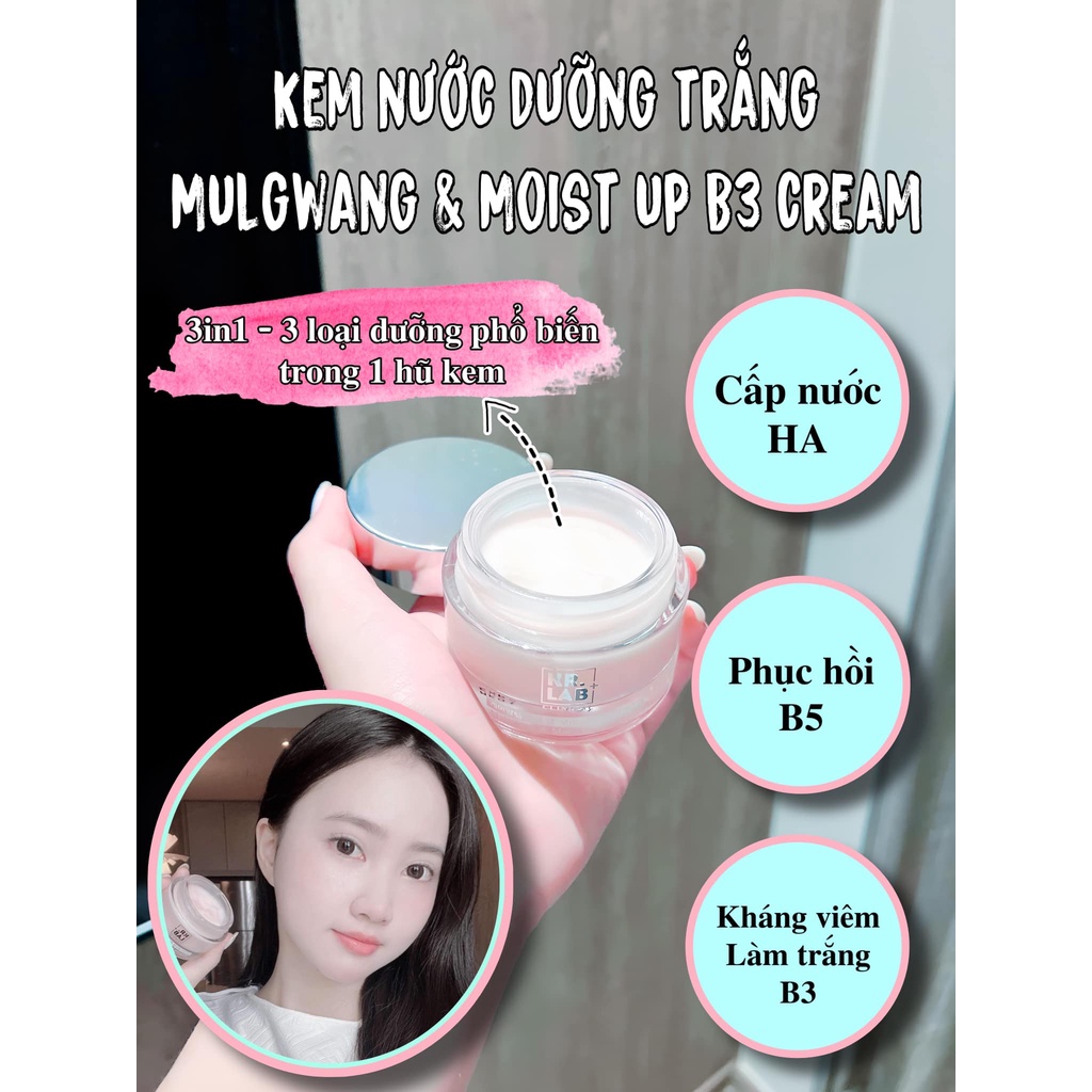 Chi tiết Kem nước Mulgwang & Moist up B3 Kr Lab dưỡng trắng căng bóng phục hồi toàn diện