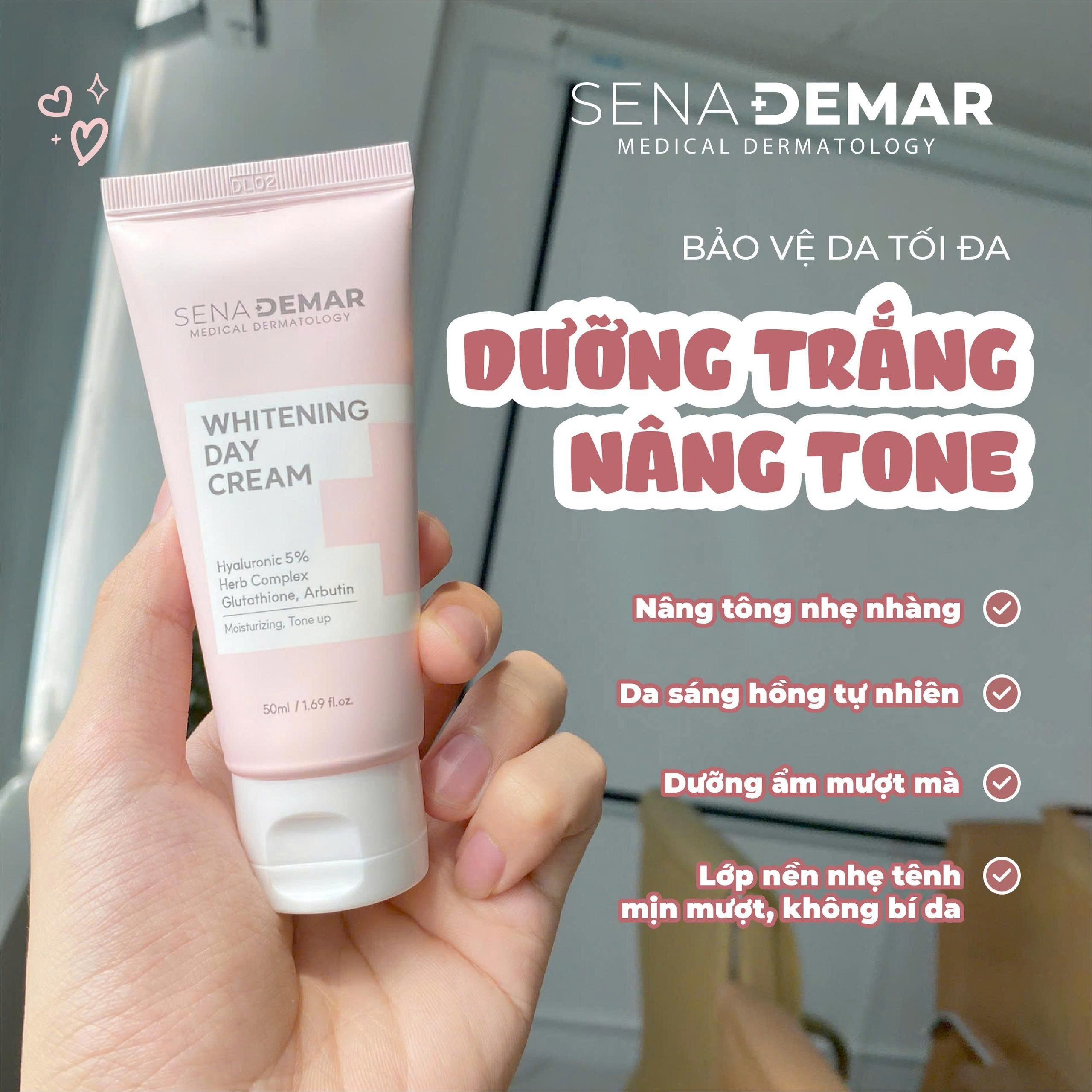 Chi tiết Kem dưỡng da nâng tone ban ngày – SENADEMAR WHITENING DAY CREAM 50ml/tuýp
