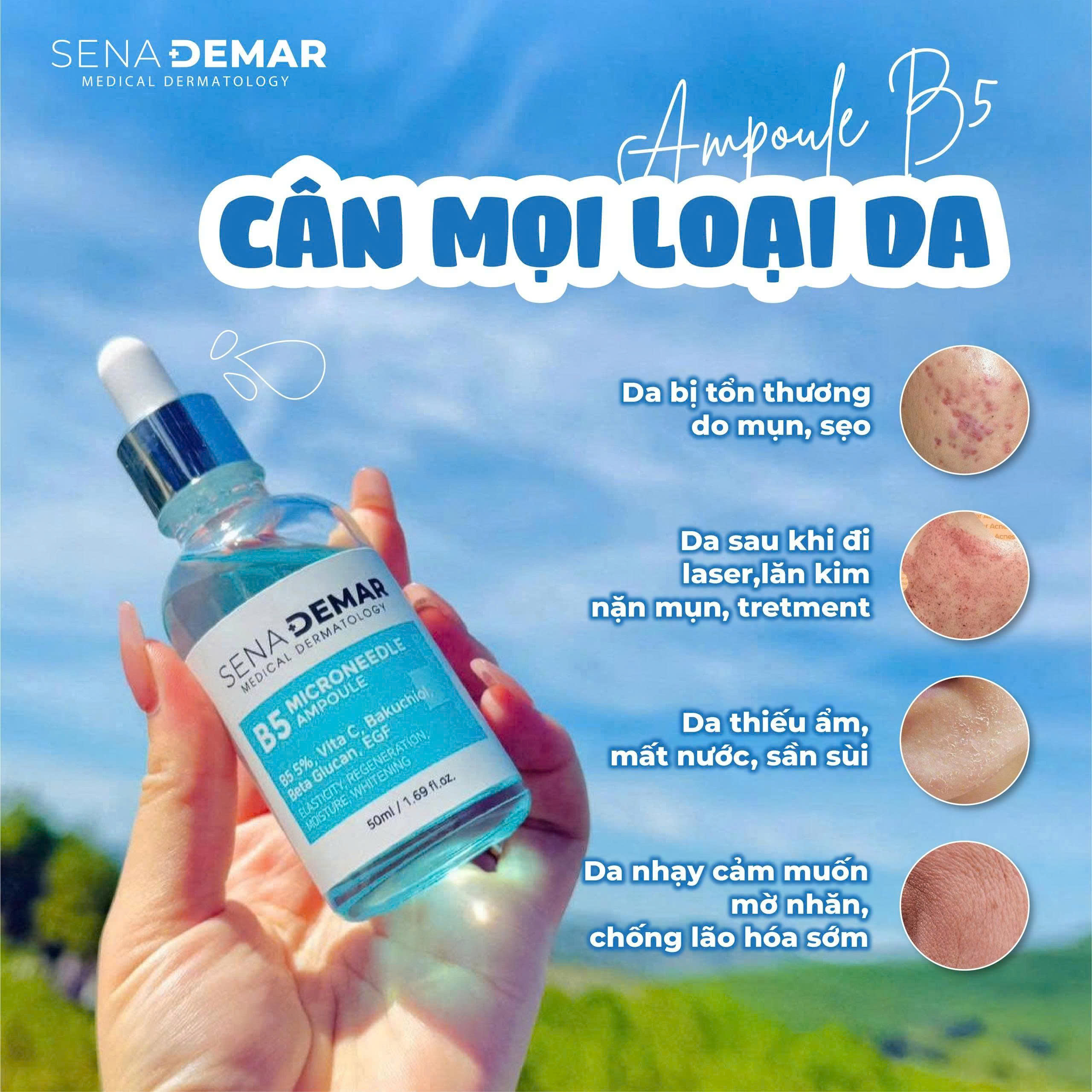 Chi tiết Serum phục hồi SENADEMAR B5 MICRONEEDLE AMPOULE giúp dưỡng ẩm, giảm nhăn, 50ml
