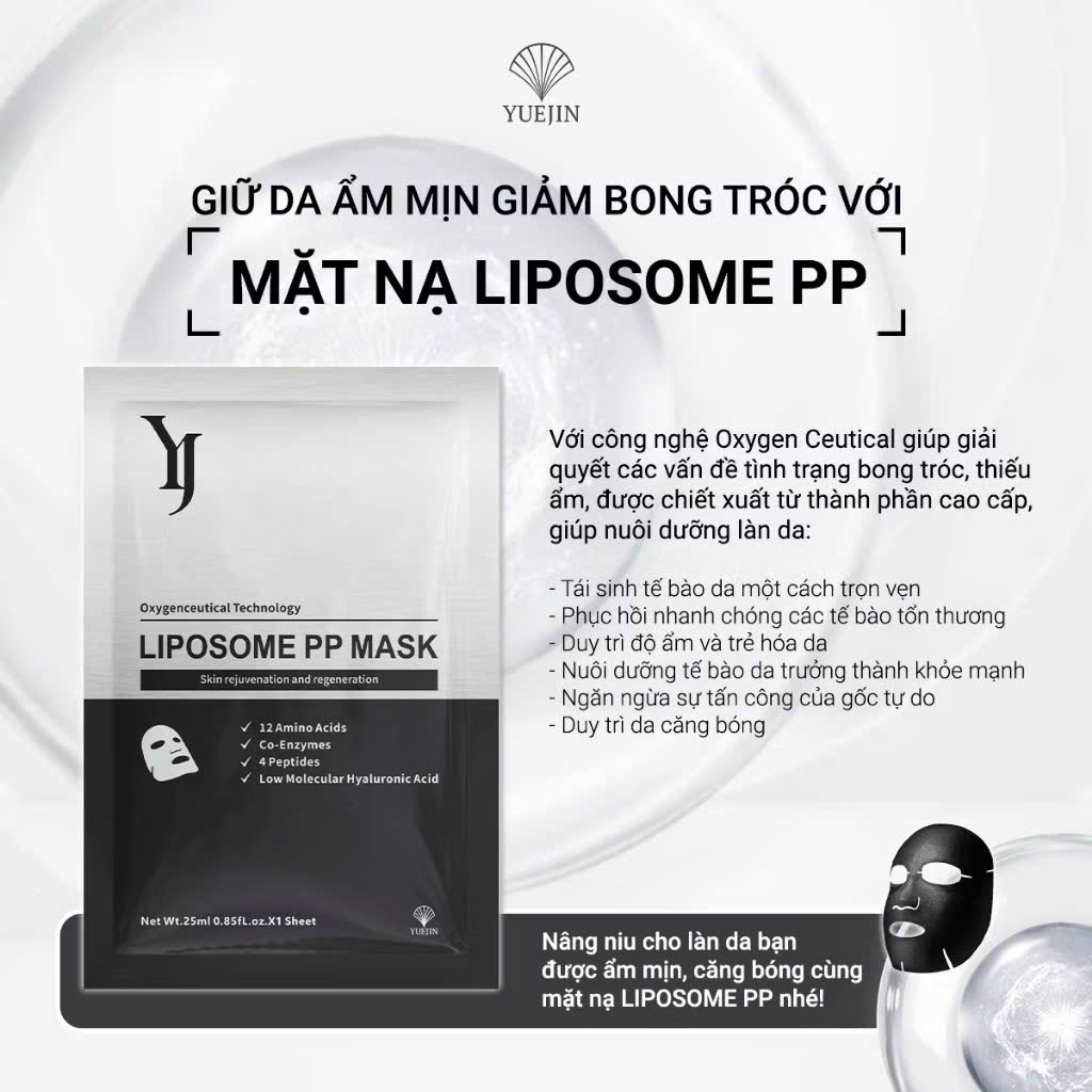 Chi tiết Mặt nạ Yuejin Liposome PP Mask 25ml đen tái sinh tế bào da